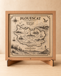 Tableau en bois Plouescat – Carte illustrée de la Côte des Sables
