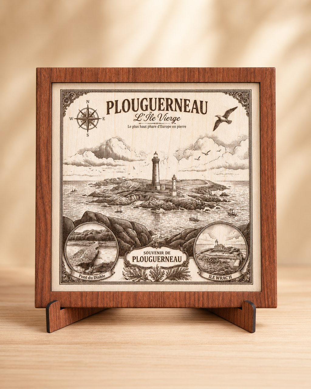 Tableau en bois Plouguerneau – L’Île Vierge