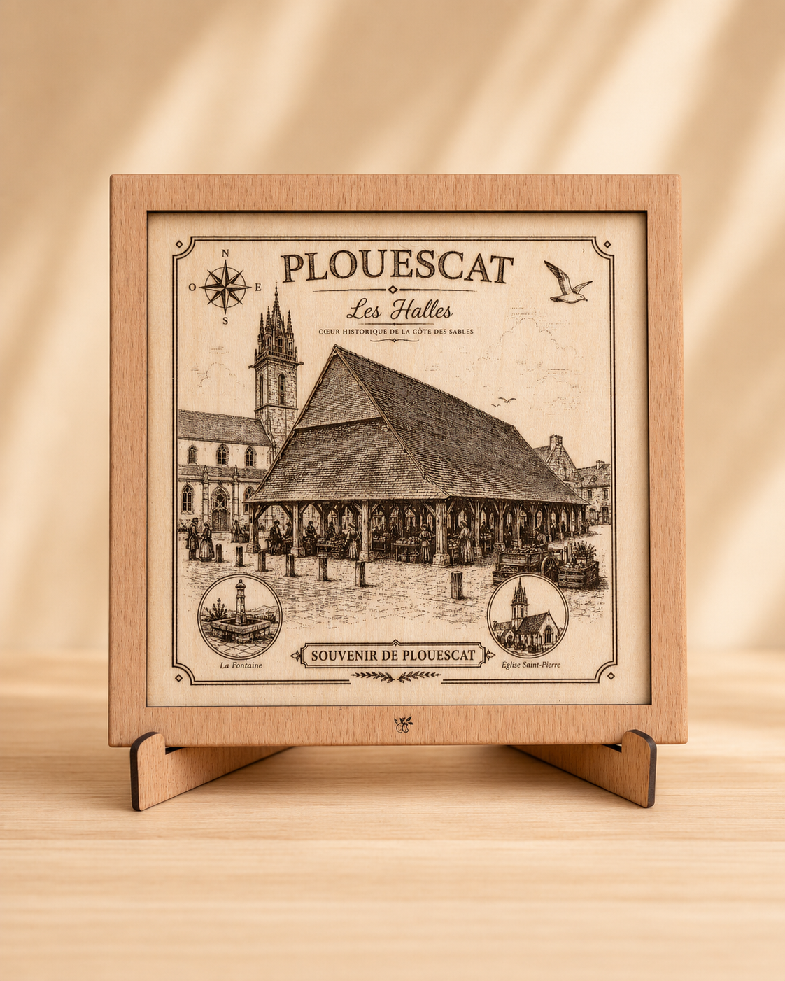 Tableau en bois Plouescat – Les Halles