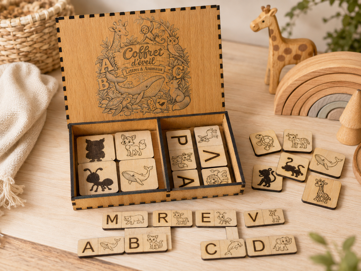 Coffret d’éveil – Lettres & Animaux