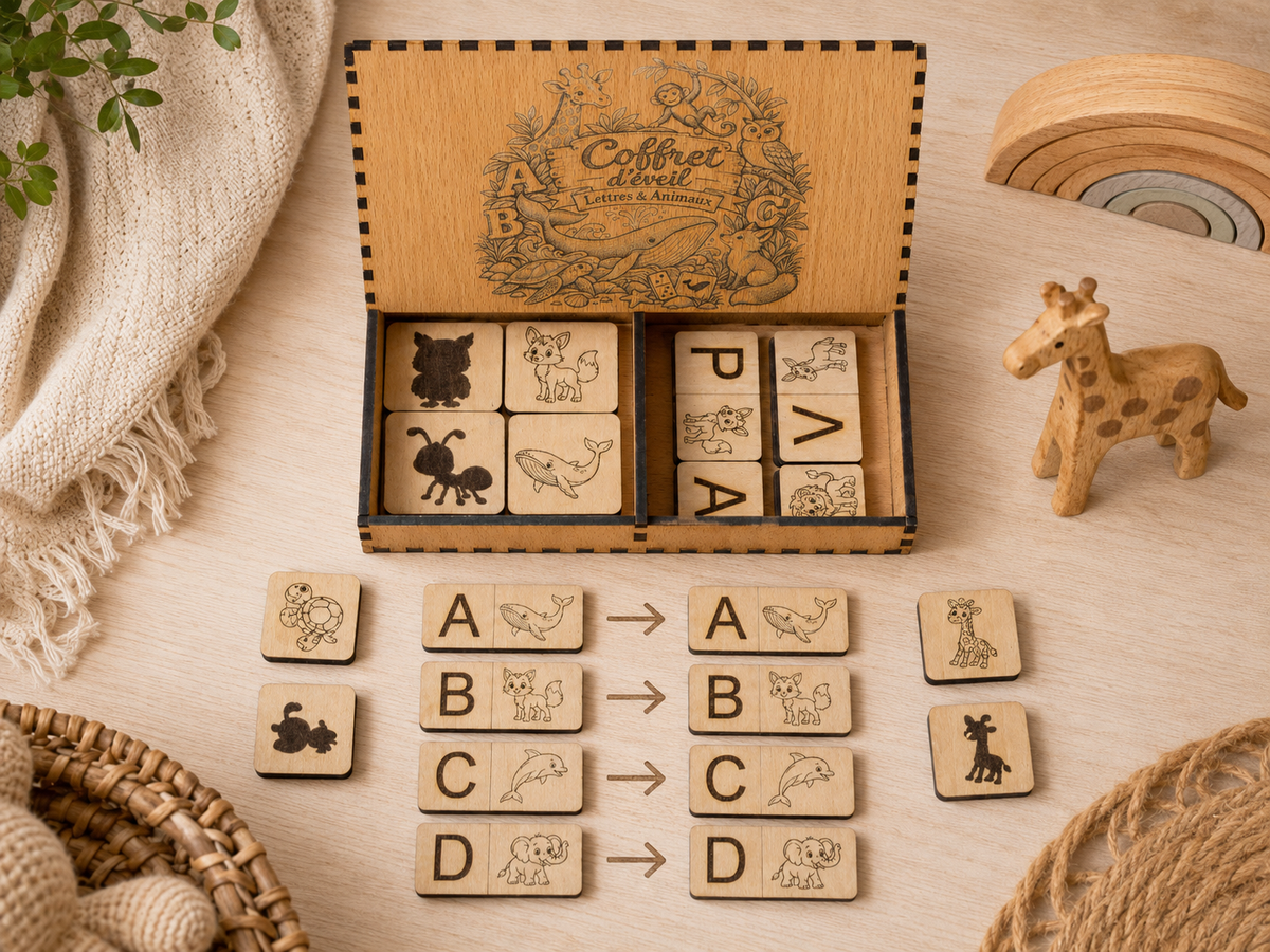 Coffret d’éveil – Lettres & Animaux