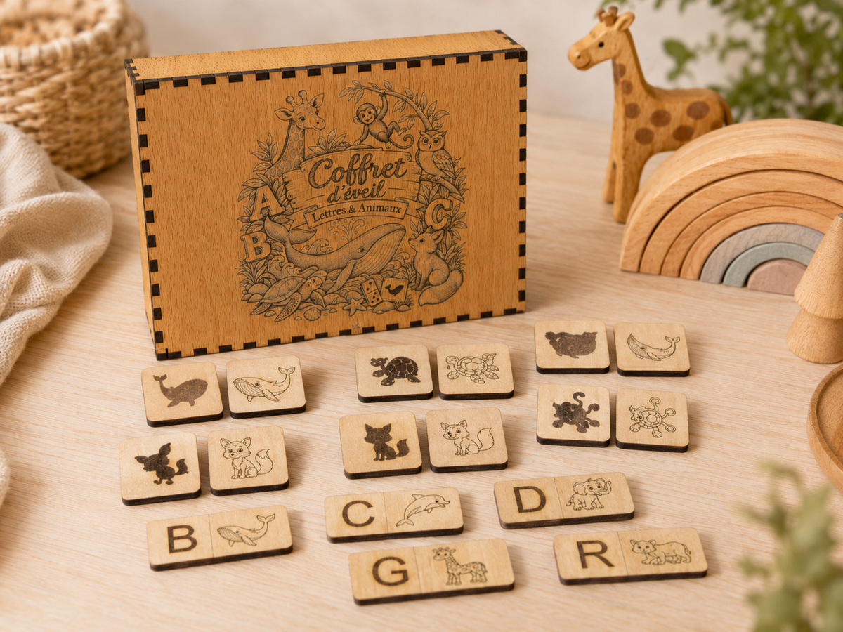 Coffret d’éveil – Lettres & Animaux