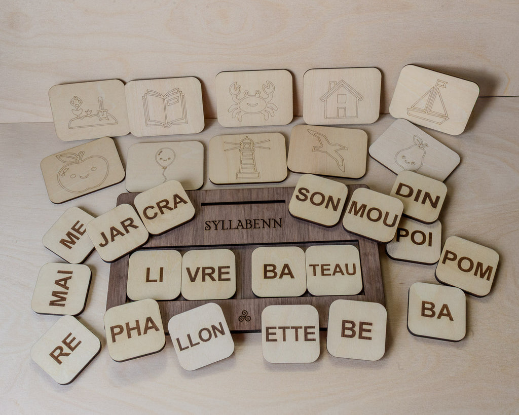Syllabenn – Jeu éducatif en bois pour apprendre les syllabes