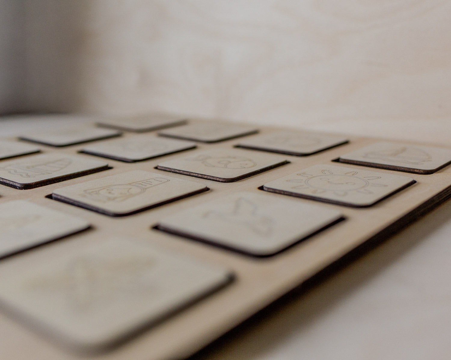Memory en bois – Jeu de mémoire artisanal Montessori – Nature & bord de mer
