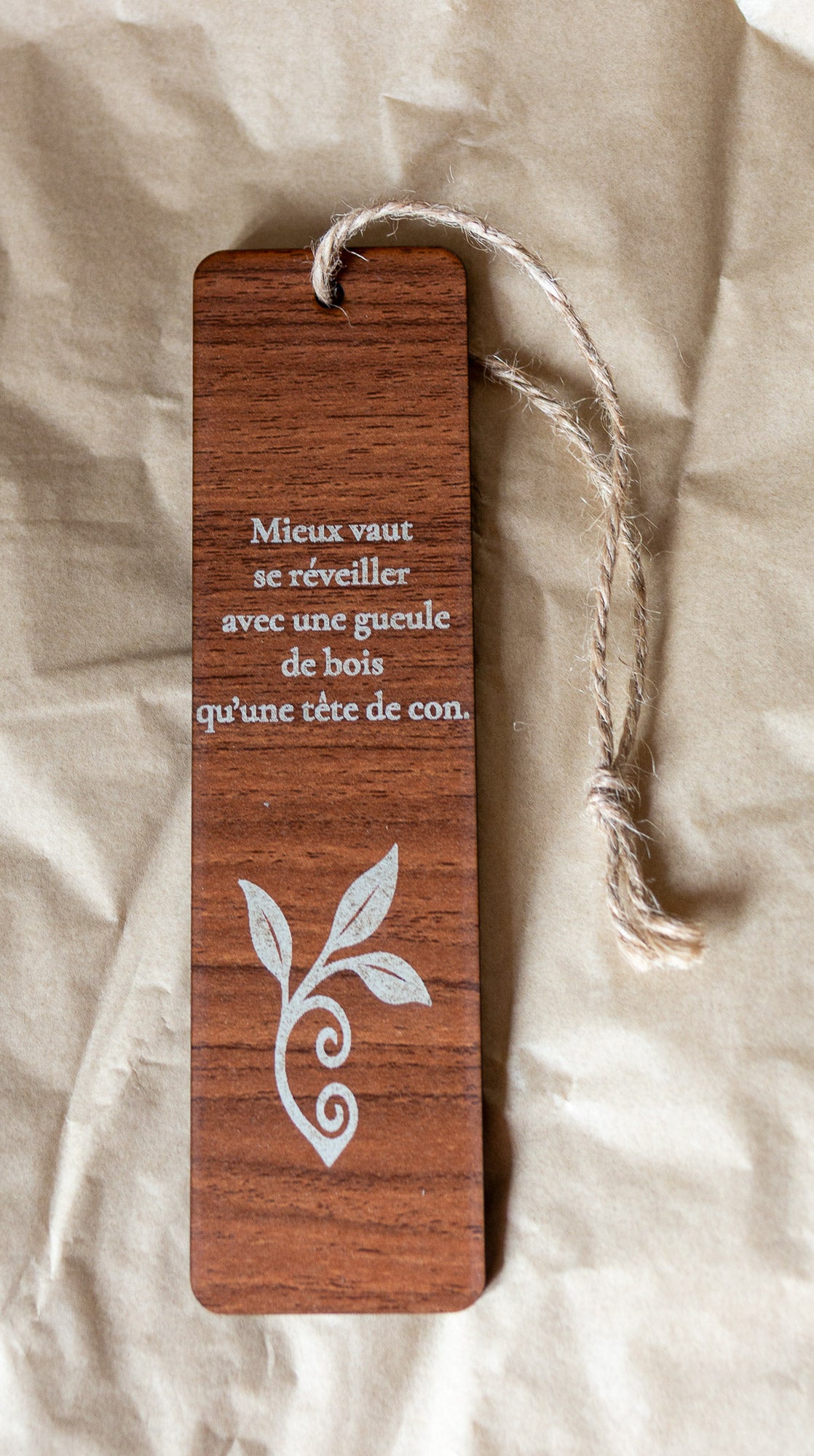 Marque-page en Bois Gravé — Citations & Humour Breton 3 MARQUE-PAGES POUR 10€