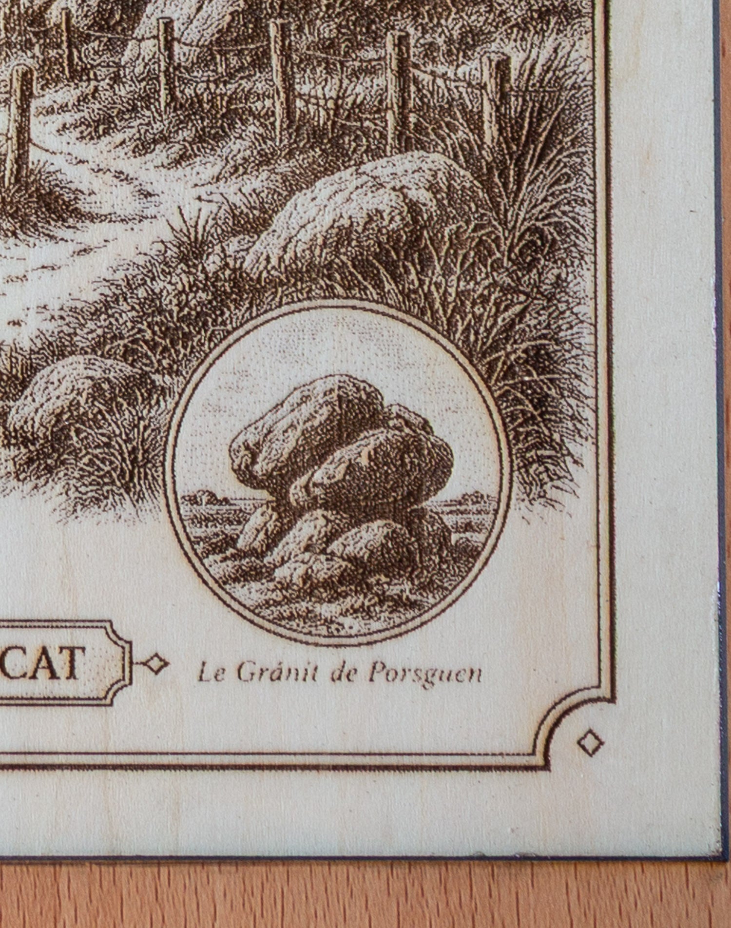 Tableau en bois Plouescat – Porsguen, la côte sauvage et le granit