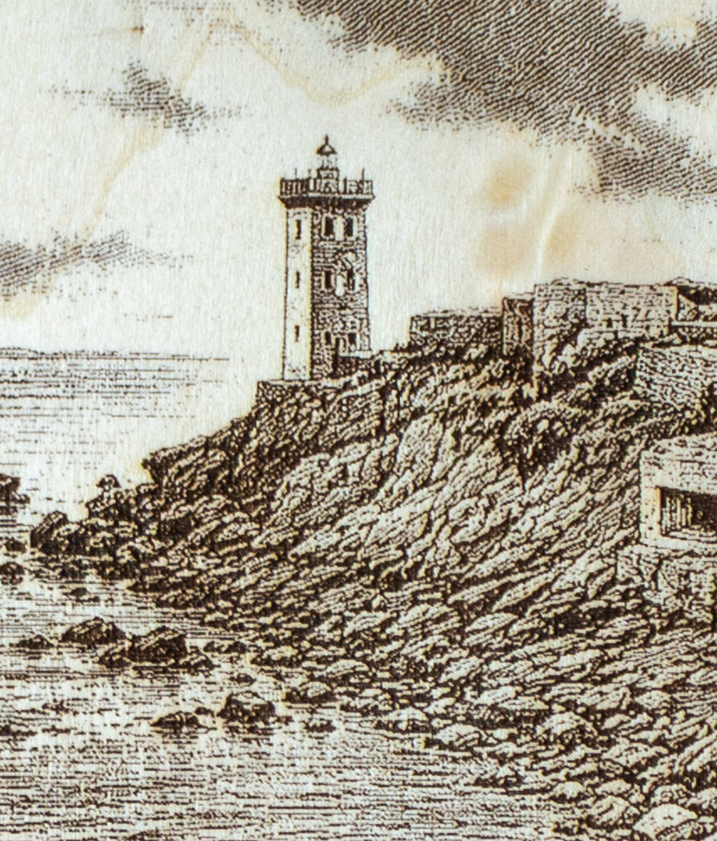 Pointe de Kermorvan – Le Conquet | Tableau en bois gravé d’après photographie