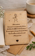 Carte Merci Maîtresse en bois gravée — Personnalisable
